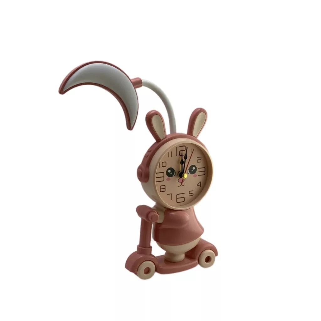 چراغ خواب کودک مدل خرگوش ساعت دار اسکوتر سوار