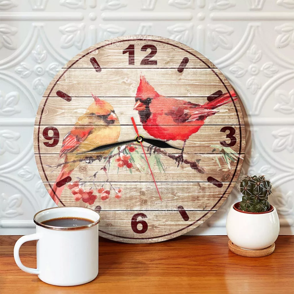 ساعت دیواری طرح چوب و پرنده روی شاخه کد 1406