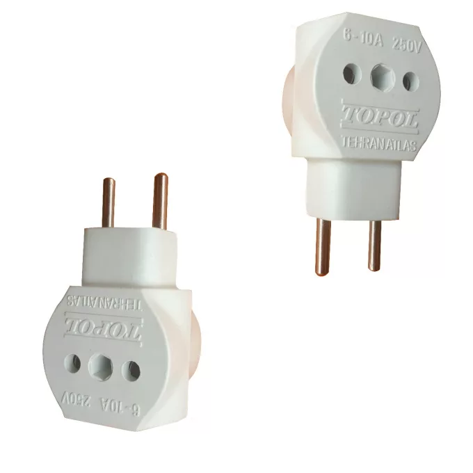 سه راهی برق توپول مدل 10A – 6 بسته 2 عددی