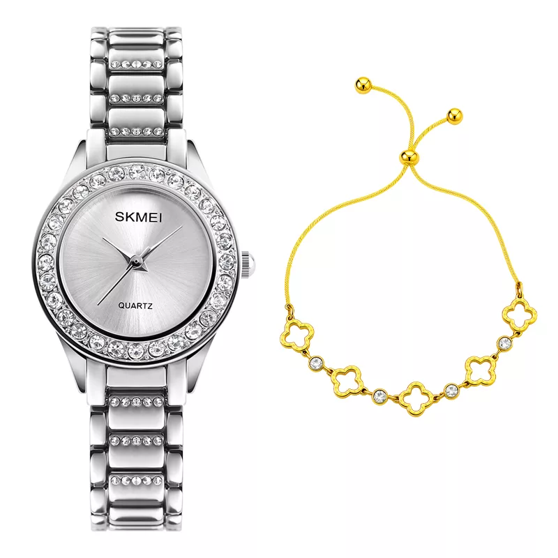 ساعت مچی عقربه‌ای کوارتز زنانه اسکمی مدل 1262SI به همراه دستبند