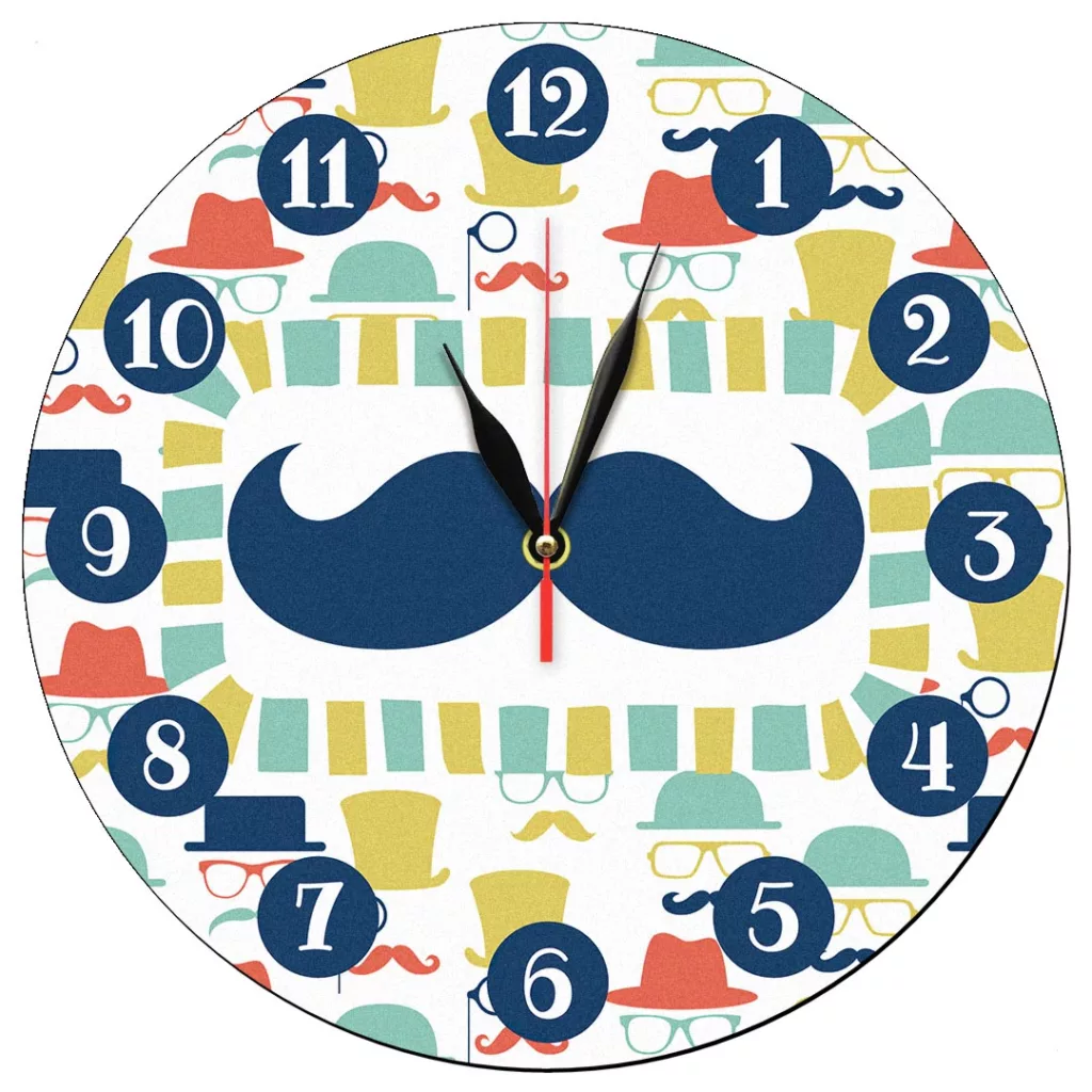 ساعت دیواری طرح سبیل و کلاه و عینک کد 1193