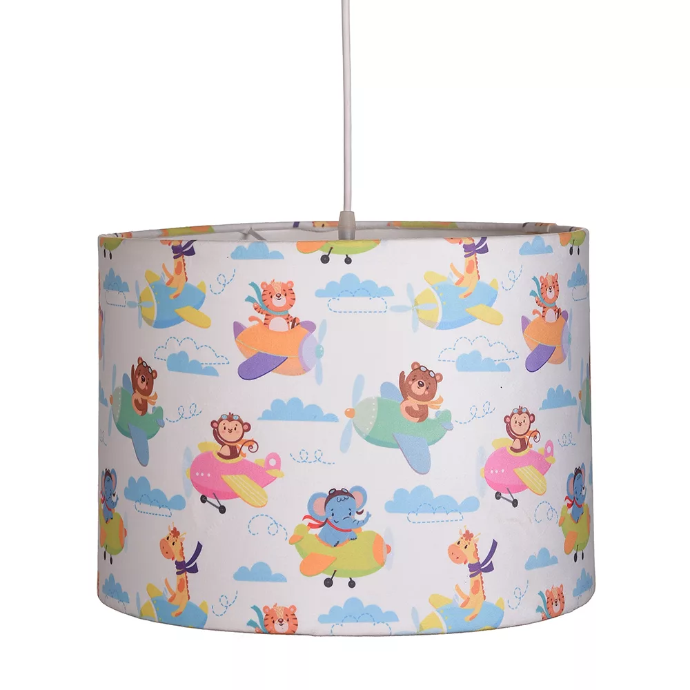 لوستر و آباژور اتاق کودک مدل هواپیما مجموعه 2 عددی