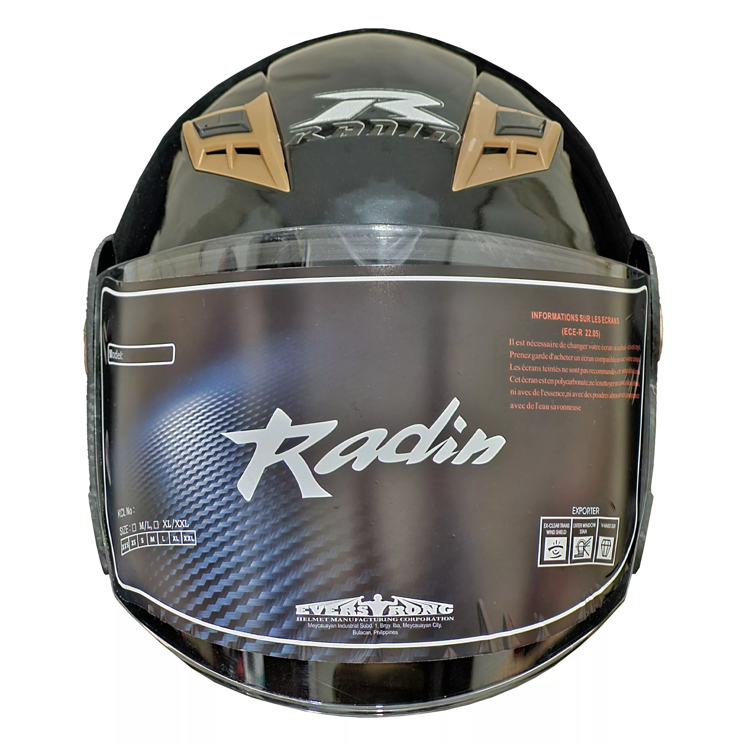 کلاه کاسکت رادین پلیمر مدل New_Radin_Bright_Black