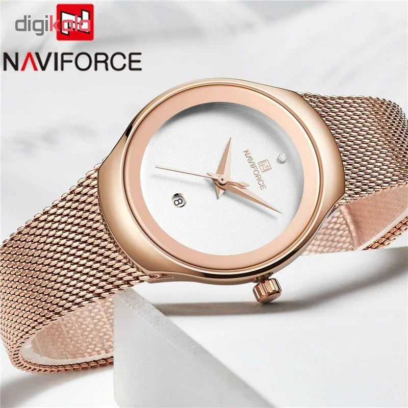 ساعت مچی عقربه ای زنانه نیوی فورس مدل NF5004/RGW