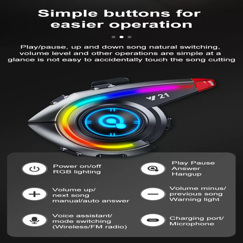 هدست بلوتوثی کلاه کاسکت مدل y21