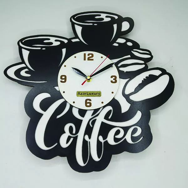 ساعت دیواری آذرلاکچری طرح کافی شاپ کد 001
