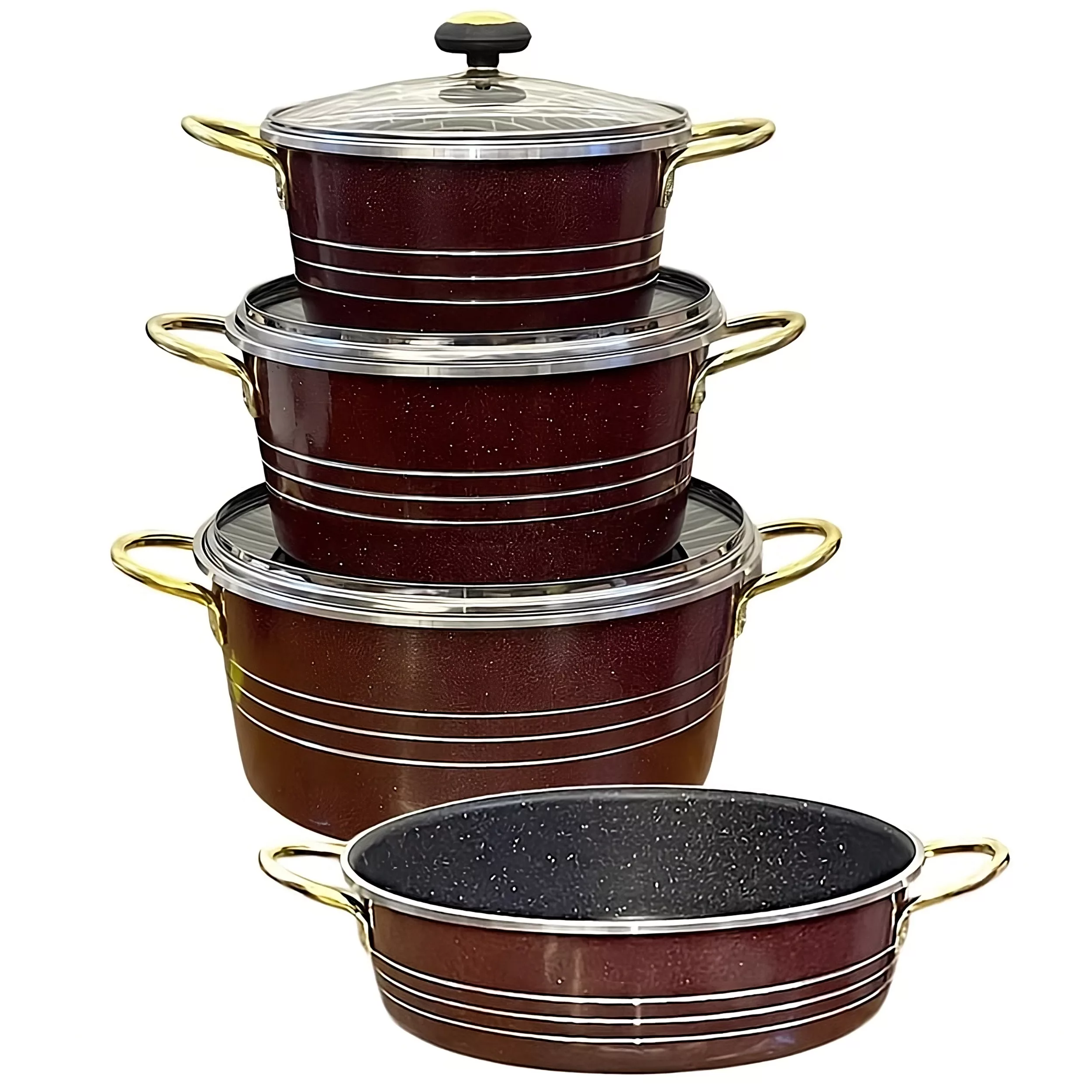 سرویس قابلمه و تابه گرانیتی 7 پارچه مدل Geranita