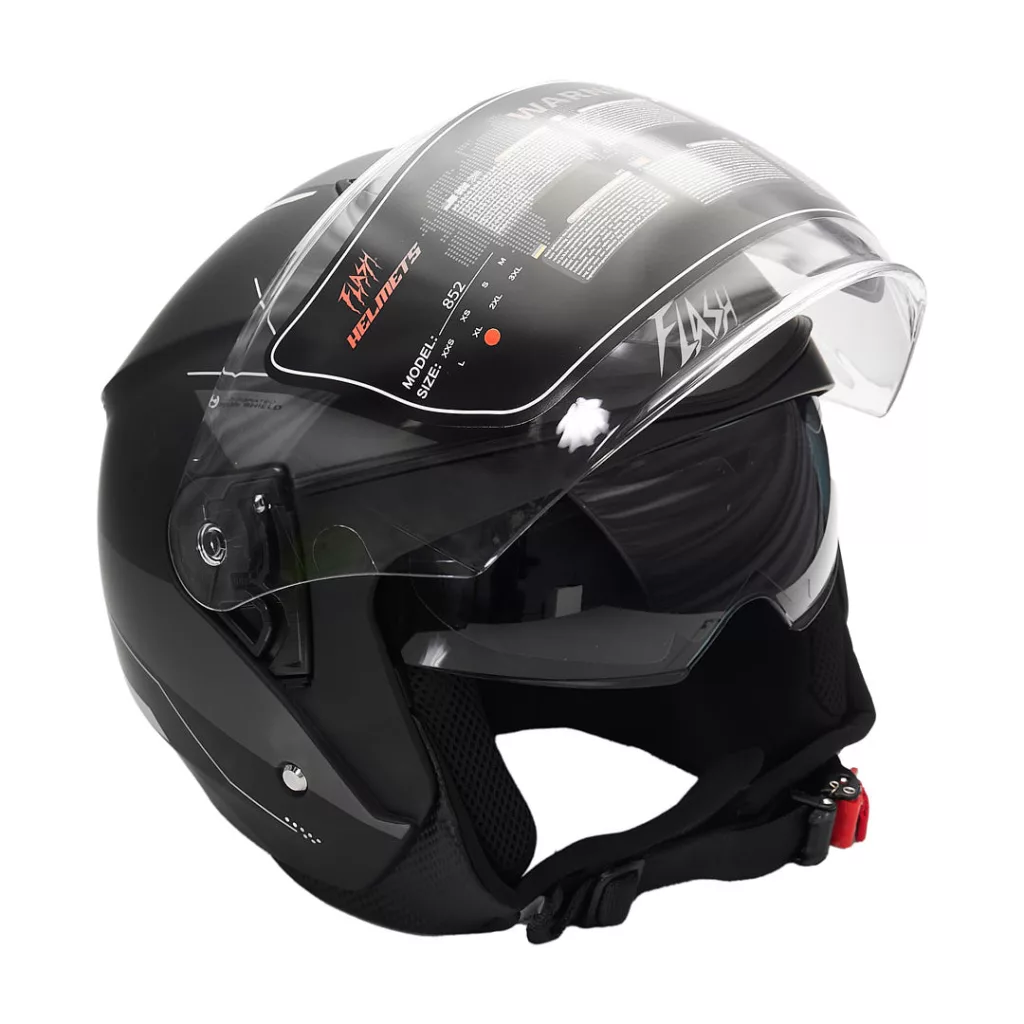 کلاه کاسکت بدون فک فلش مدل 852 matt black-gray