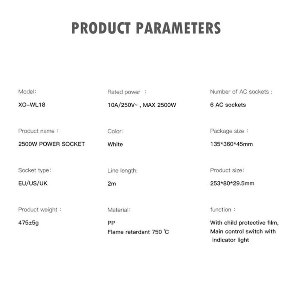 چندراهی برق ایکس او مدل (EU)WL18