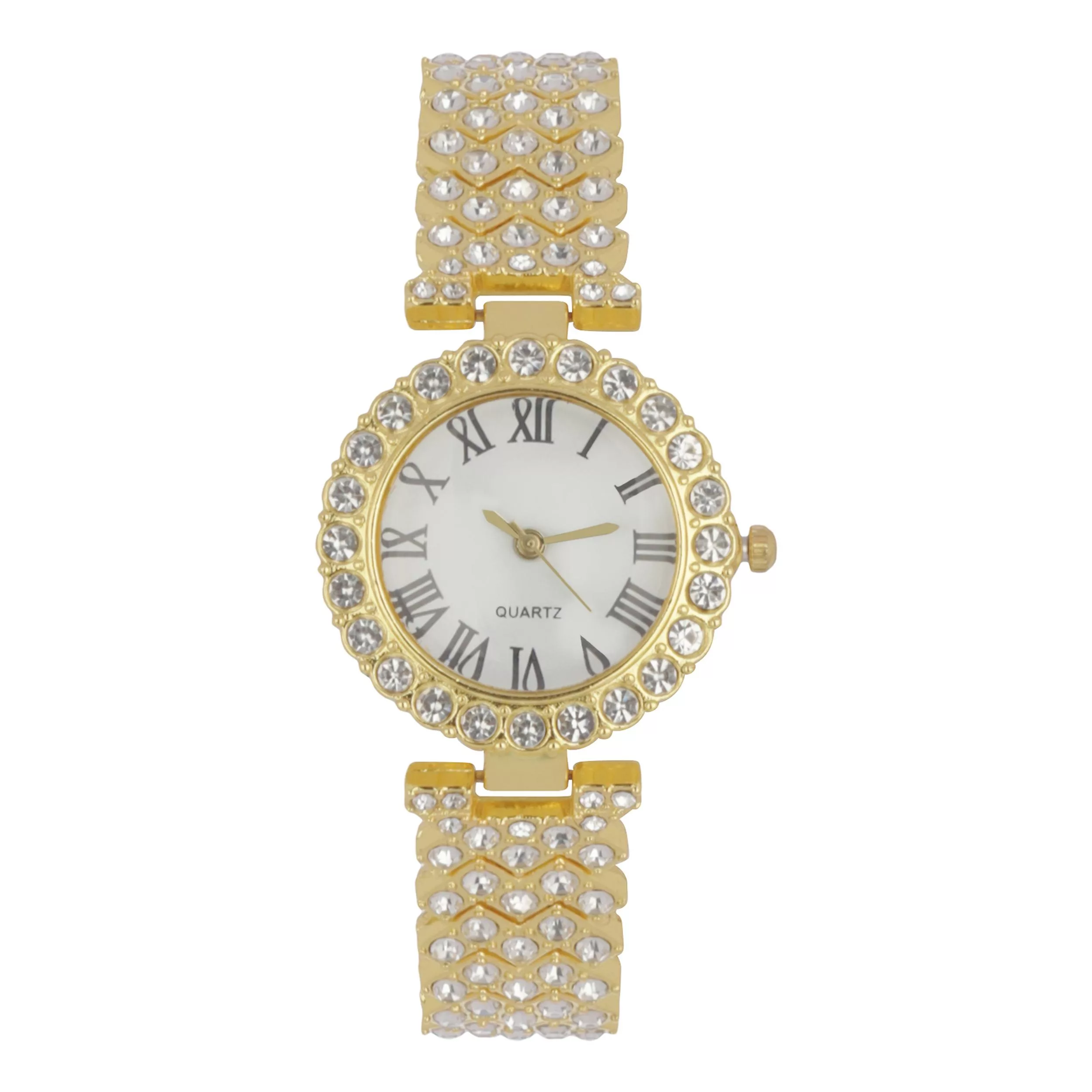 ساعت مچی عقربه‌ای کوارتز زنانه مدل دستبندی نگین‌دار کد 3