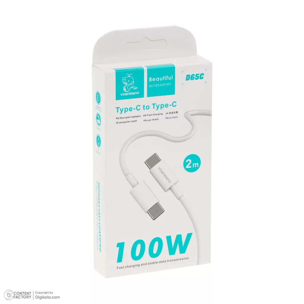 کابل USB-C وی دنمن وی مدل D65C طول 2 متر