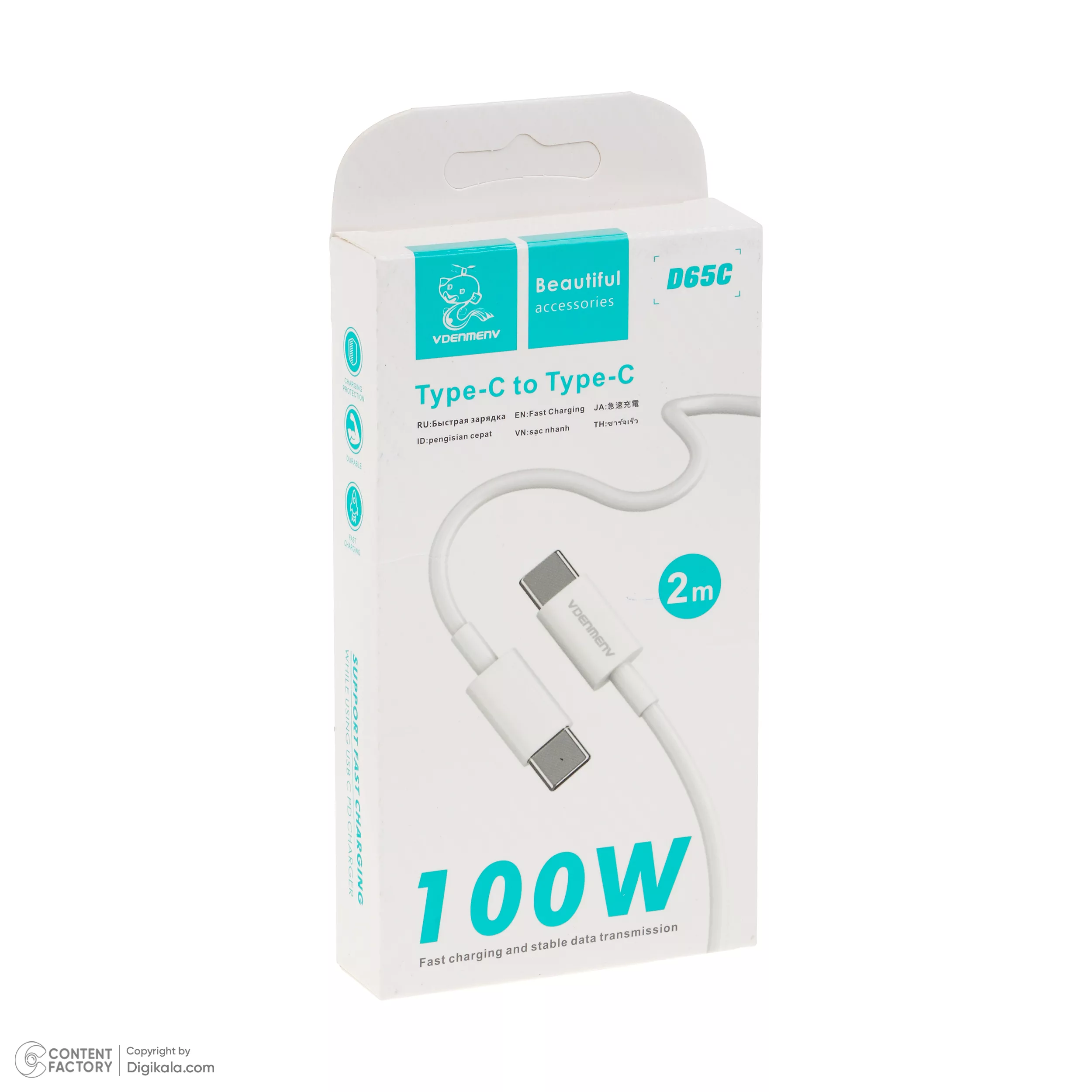 کابل USB-C وی دنمن وی مدل D65C طول 2 متر