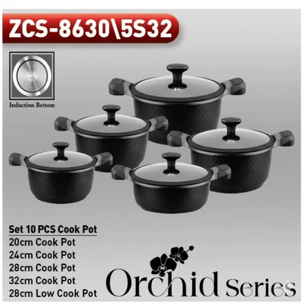 سرویس قابلمه و تابه گرانیت  10 پارچه بازرگانی زیو مدل 8630