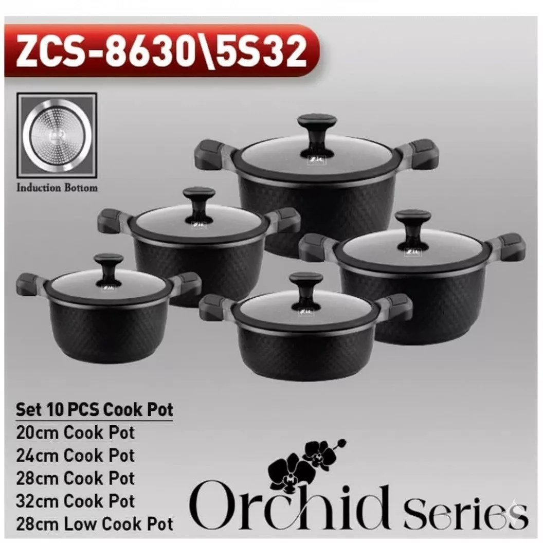 سرویس قابلمه و تابه گرانیت  10 پارچه بازرگانی زیو مدل 8630