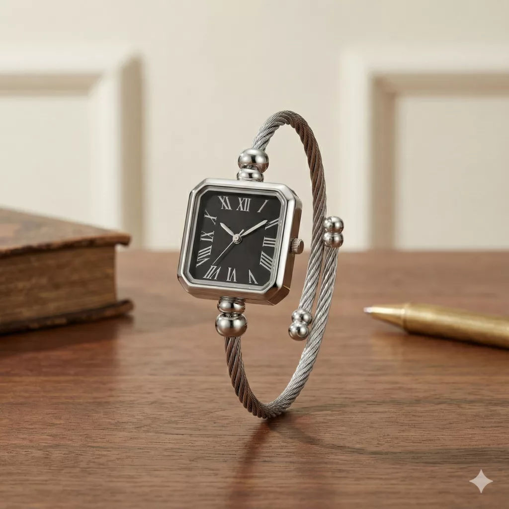 ساعت مچی عقربه‌ای کوارتز زنانه مدل مینیمال اسپرت بند النگویی کد ۴