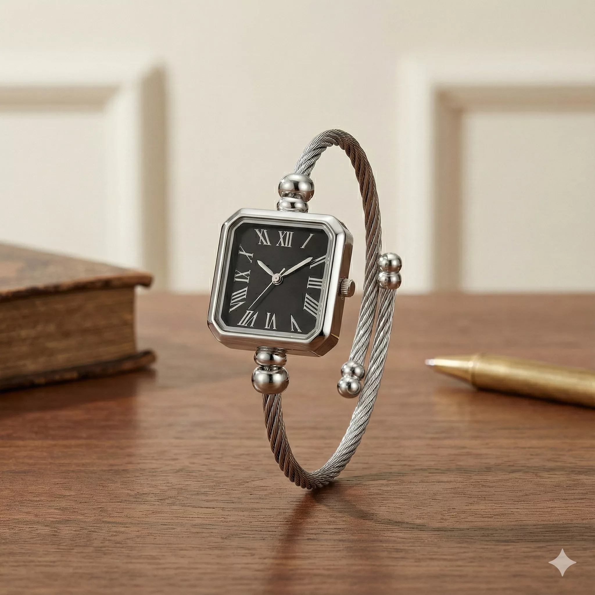 ساعت مچی عقربه‌ای کوارتز زنانه مدل مینیمال اسپرت بند النگویی کد ۴