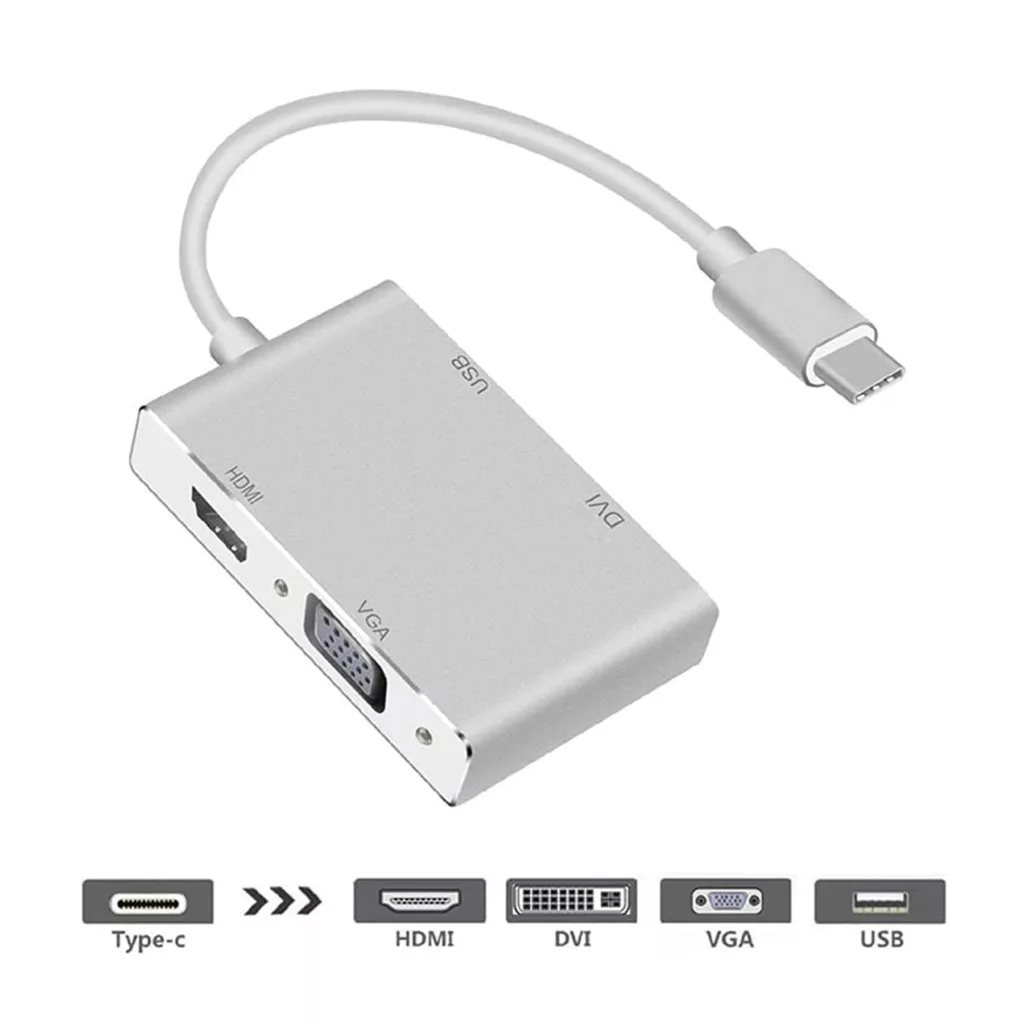تبدیل USB- Type c به VGA/ DVI/HDMI/USB مدل MN