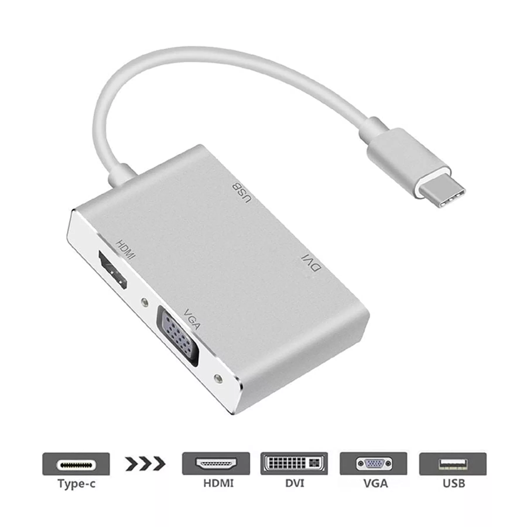تبدیل USB- Type c به VGA/ DVI/HDMI/USB مدل MN