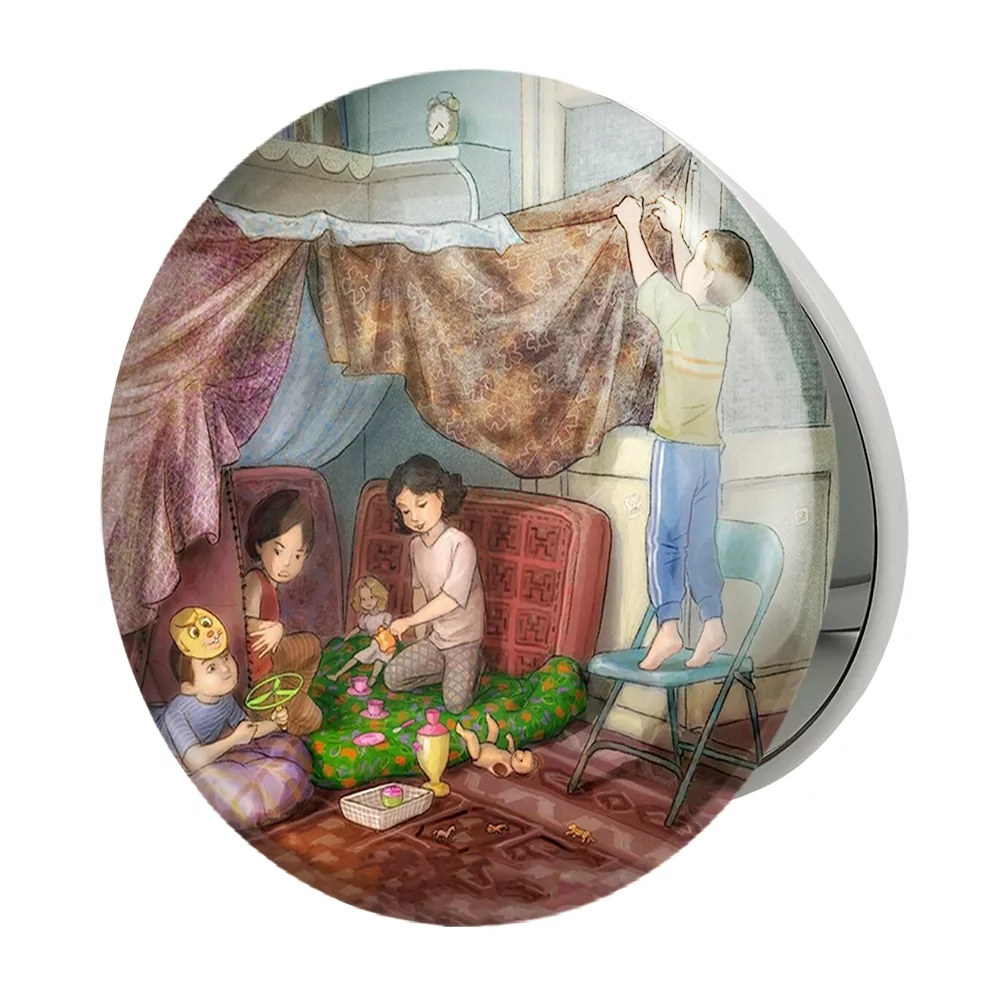 آینه جیبی خندالو طرح نوستالژی مدل تاشو کد 29151