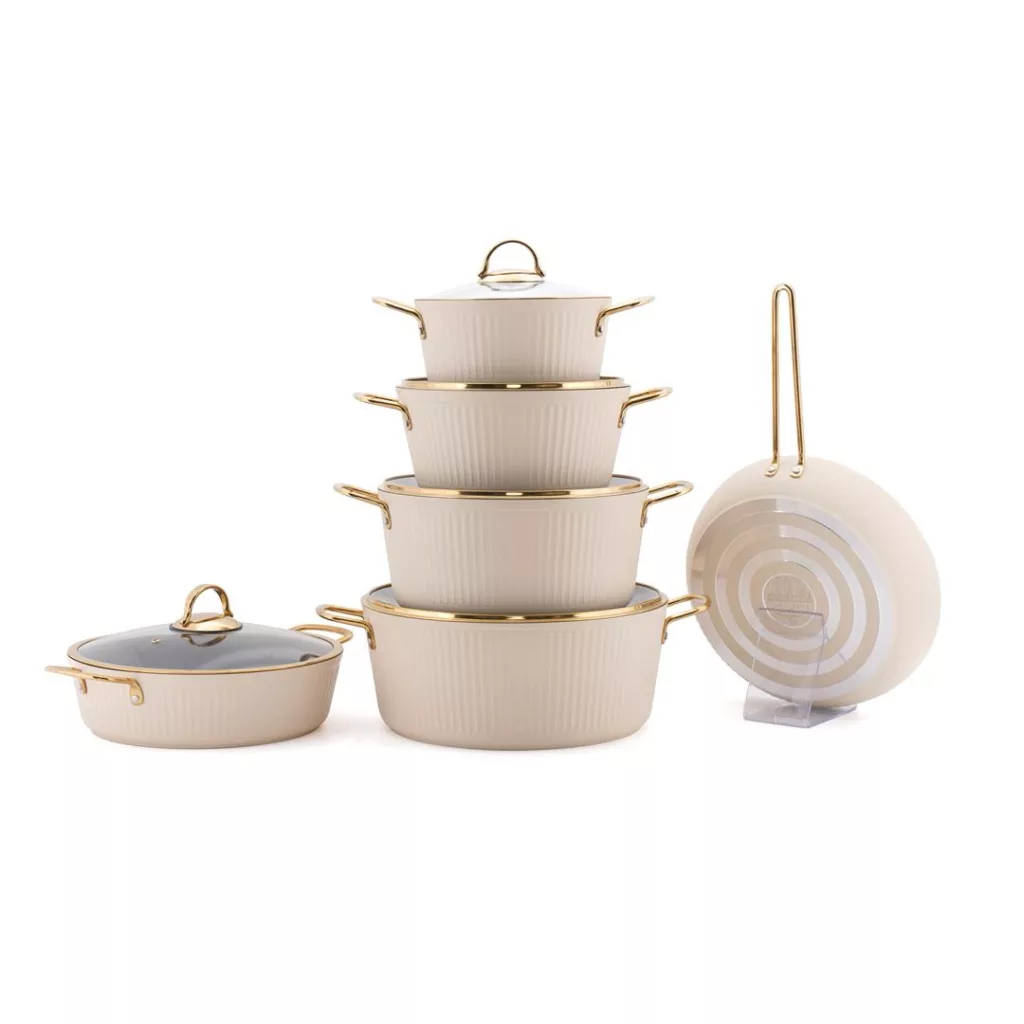 سرویس قابلمه و تابه گرانیتی 11 پارچه کی زد پی مدل آلما