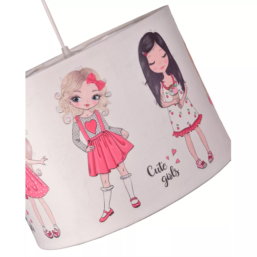 لوستر و آباژور اتاق کودک مدل دختر کد 145 مجموعه 2 عددی