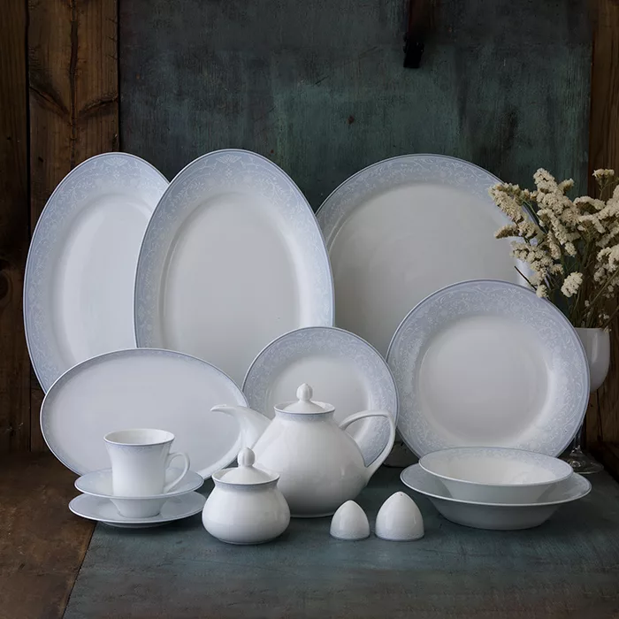 سرویس غذاخوری 81 پارچه چینی زرین ایران مدل شهرزاد سافایر درجه عالی