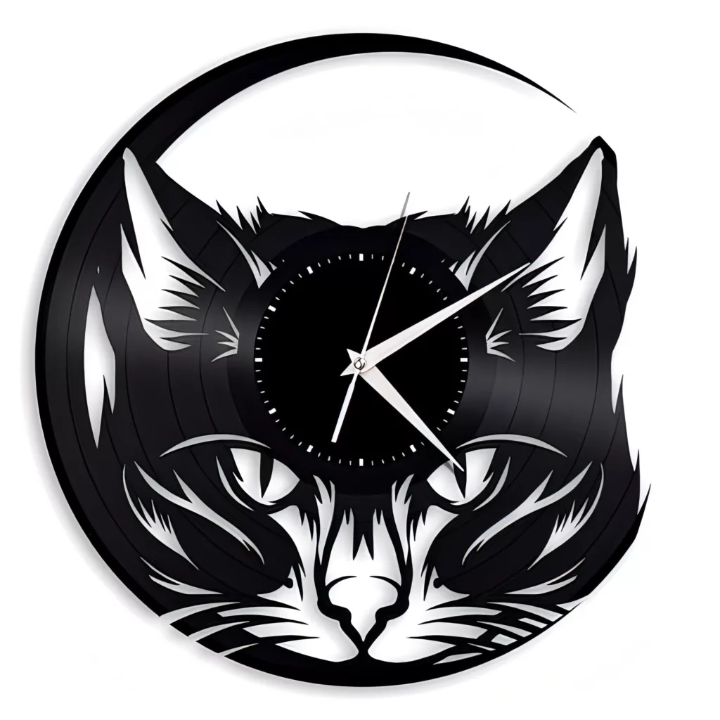 ساعت دیواری کوارتز طرح گربه