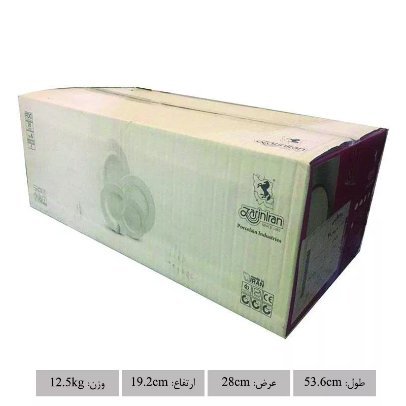 سرویس غذاخوری 28 پارچه چینی زرین ایران سری ایتالیا اف مدل مون بلان درجه عالی