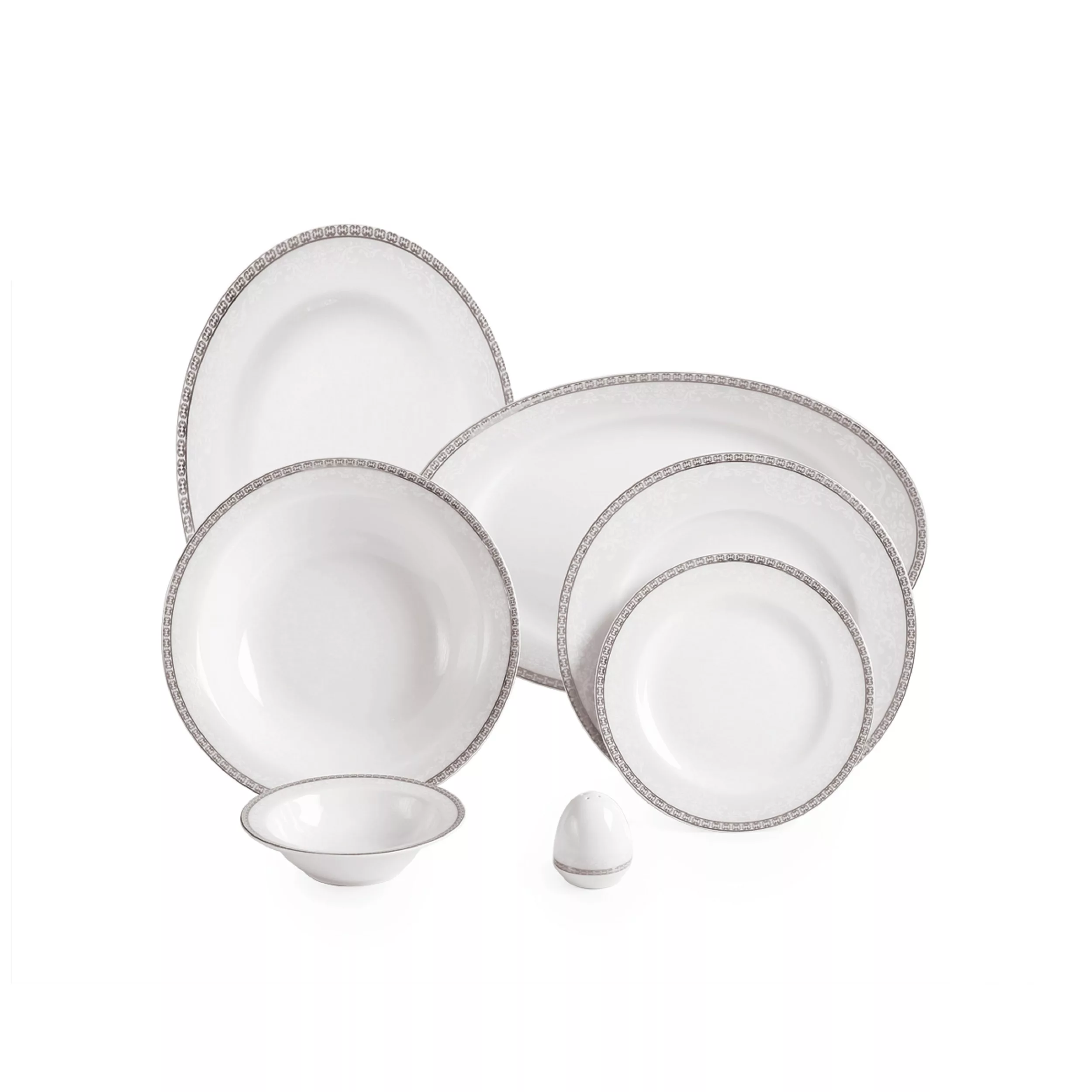 سرویس غذاخوری 102 پارچه چینی زرین ایران سری ایتالیا اف مدل Riva درجه یک