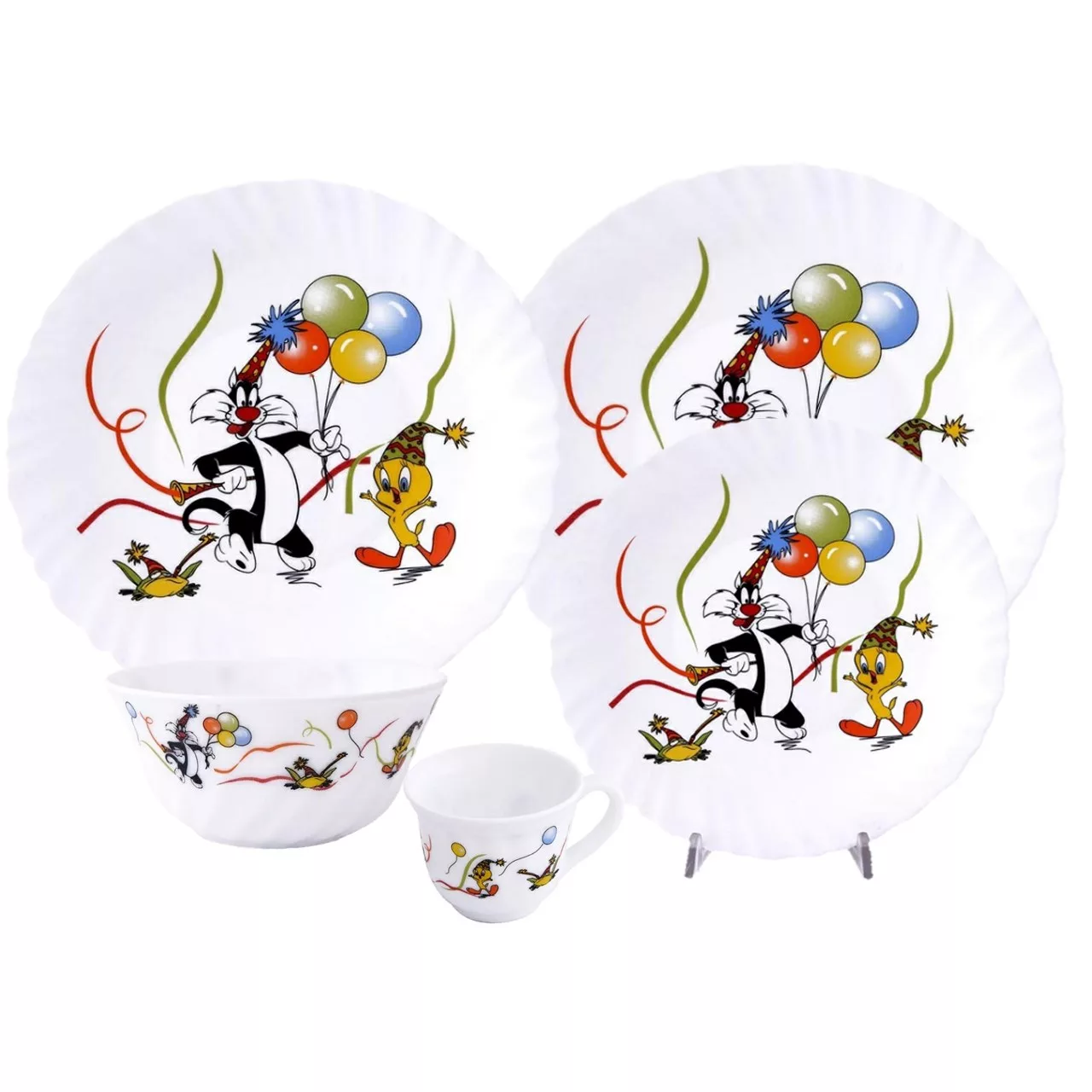 سرویس غذاخوری 5 پارچه کودک پارس اوپال طرح Tweety