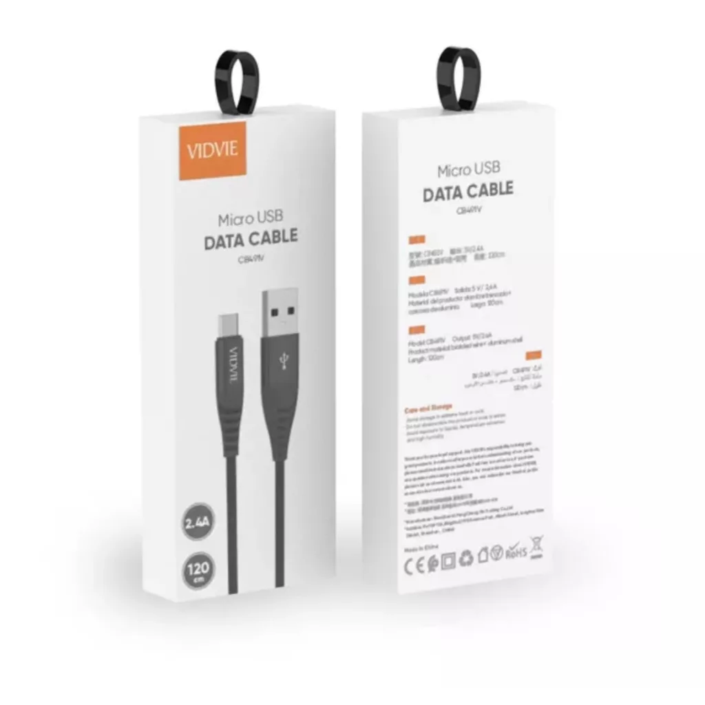 کابل شارژر USB به MicroUSB ویدوی مدل CB491V طول 1.2 متر