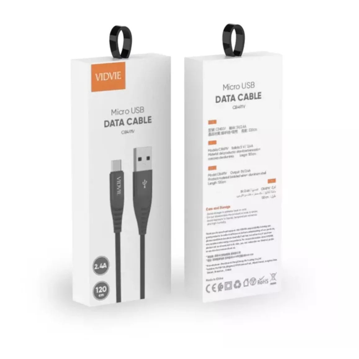 کابل شارژر USB به MicroUSB ویدوی مدل CB491V طول 1.2 متر