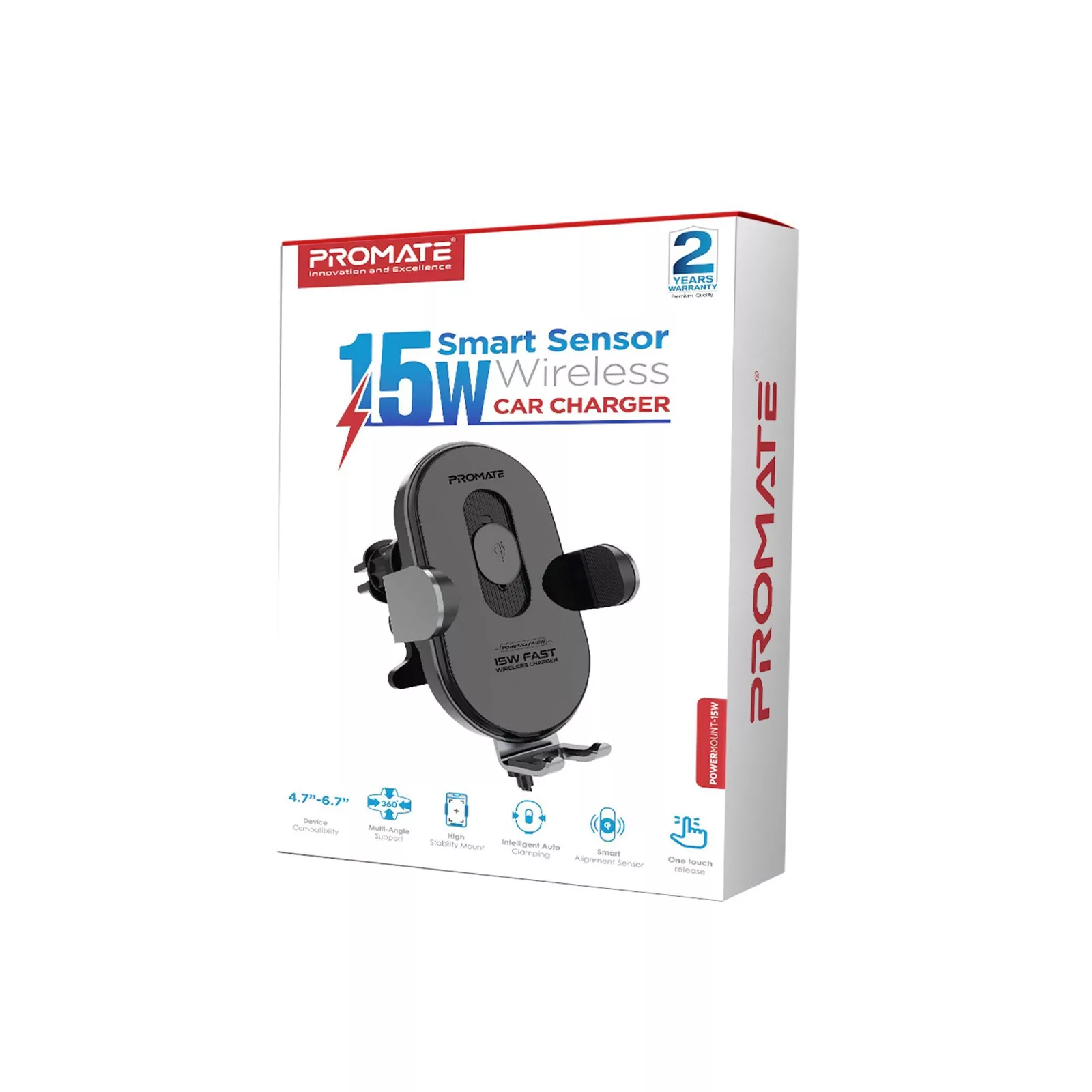 پایه نگهدارنده و شارژر بی سیم گوشی موبایل پرومیت مدل POWERMOUNT-15W