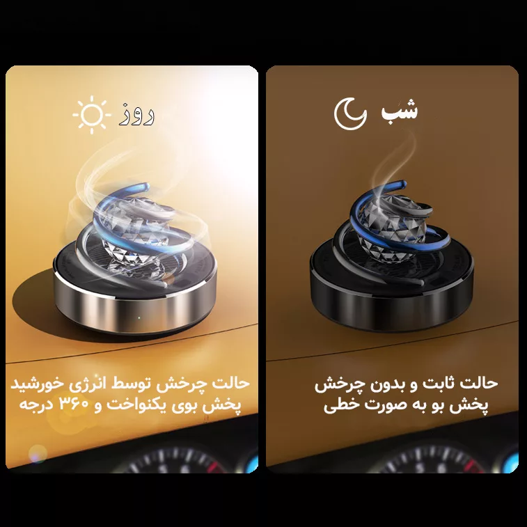 خوشبو کننده خورشیدی خودرو طرح کریستال مدل بدنه فلزی کد X2S