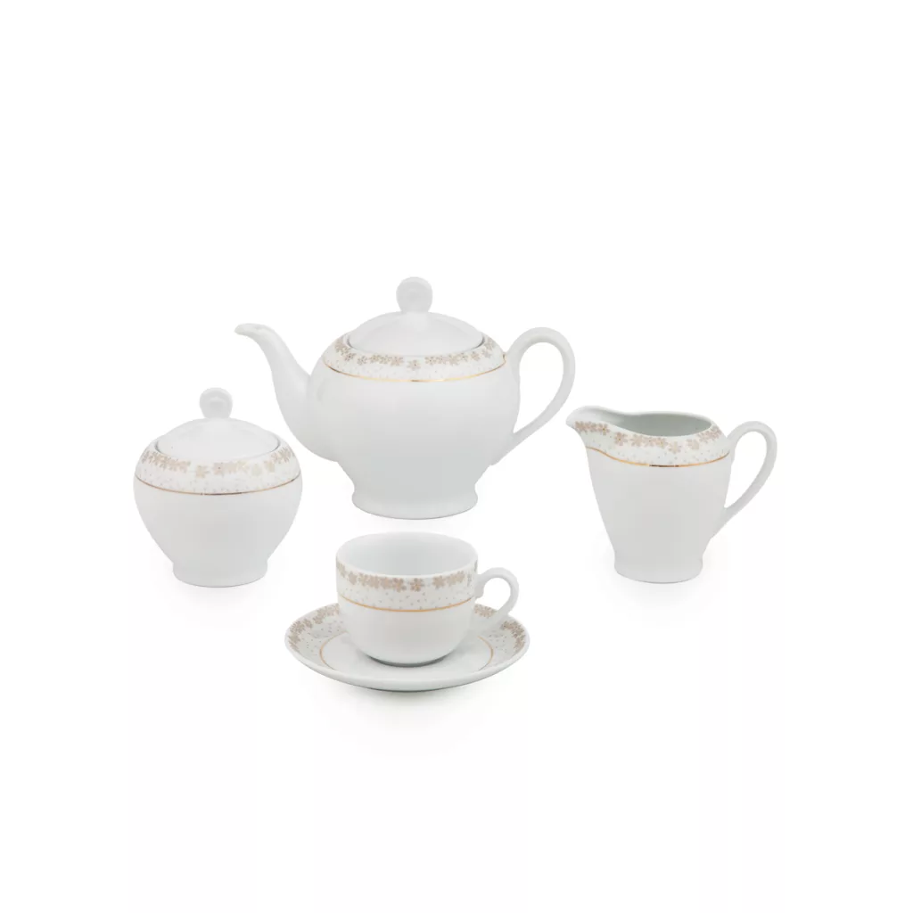 سرویس غذاخوری 74 پارچه چینی زرین ایران مدل ایتالیا اف پلاس برایدال درجه یک