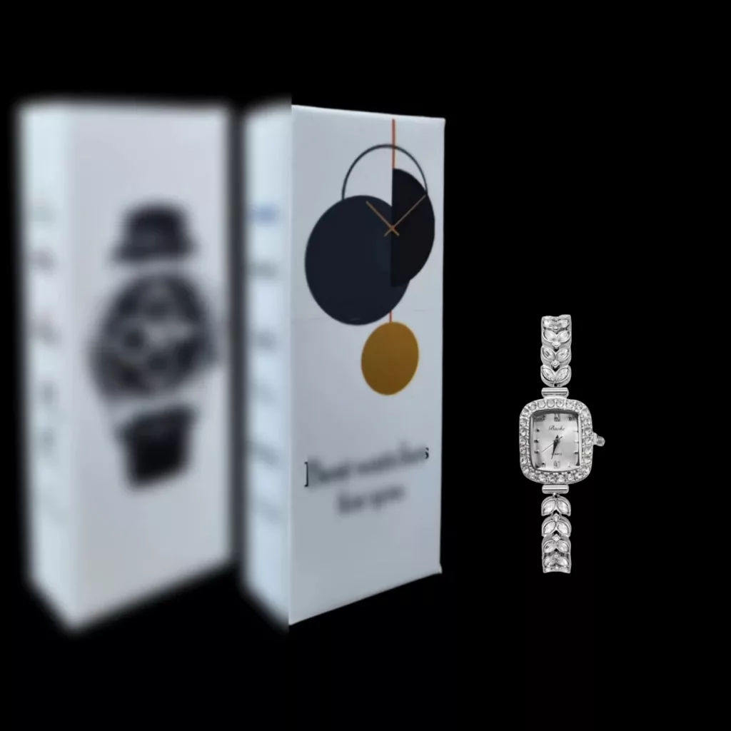 ساعت مچی عقربه ای زنانه بااُک مدل بند نگین گندمی دور نگین کد 1