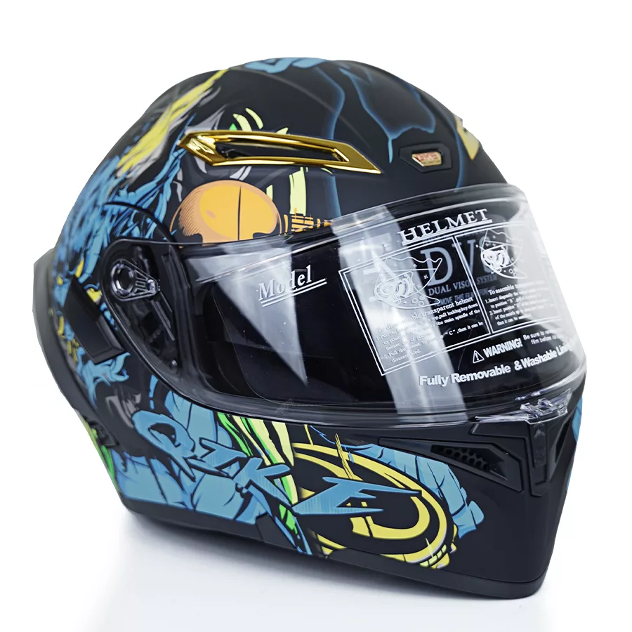 کلاه کاسکت فک متحرک کایک مدل 772 طرح Blue Thunder God