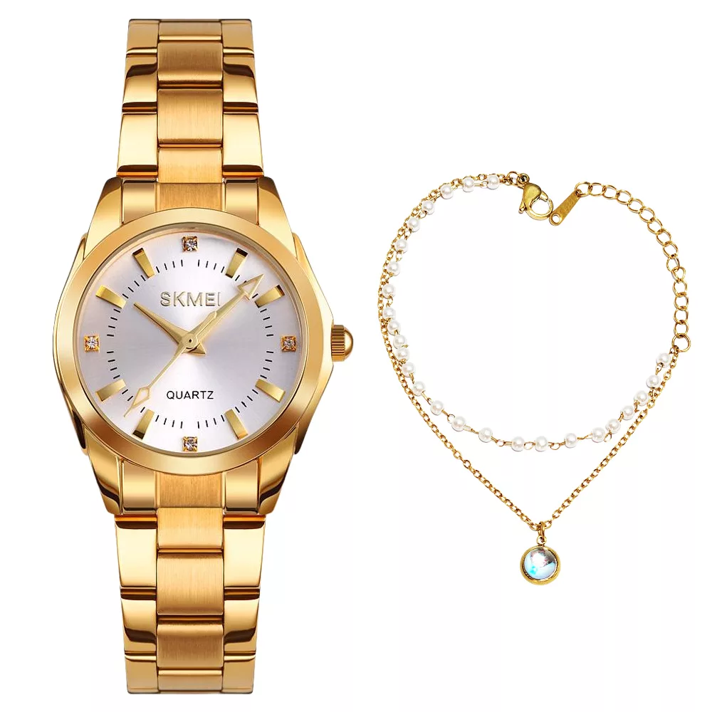 ساعت مچی عقربه ای زنانه اسکمی مدل 1620GD به همراه دستبند