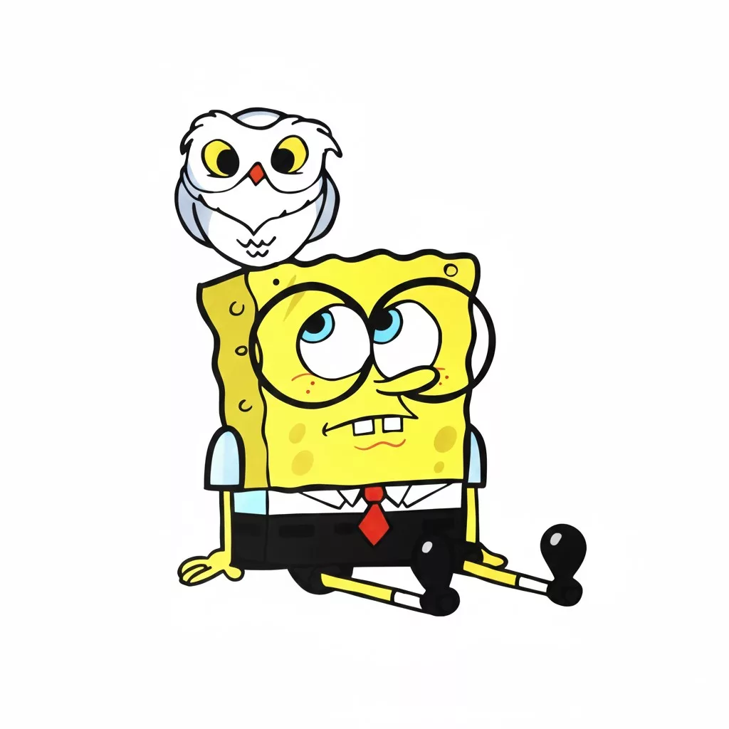 چراغ خواب کودک مدل باب اسفنجی هری پاتری طرح جغد هری پاتر