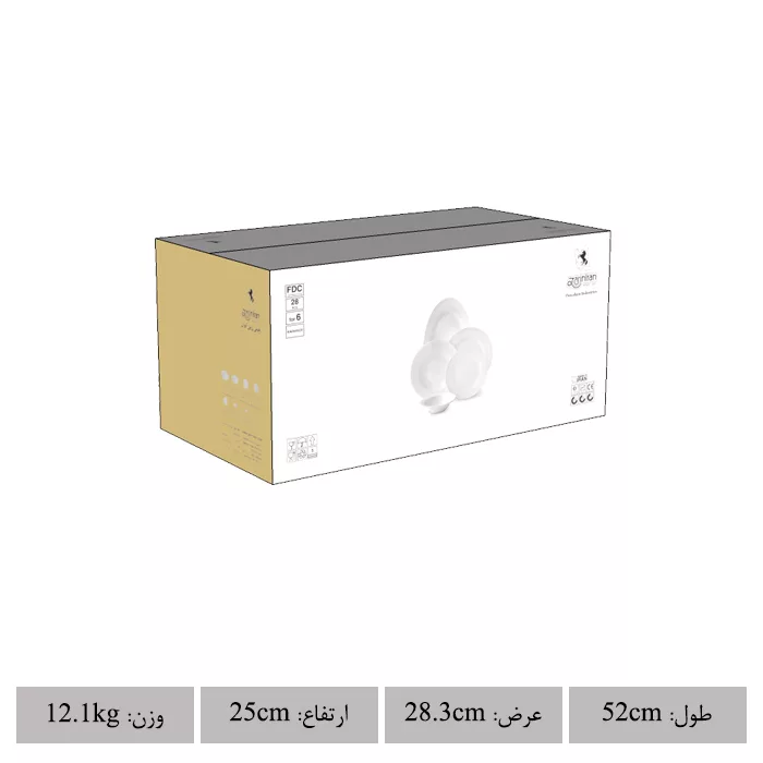 سرویس غذاخوری 28 پارچه چینی زرین طرح سپینود