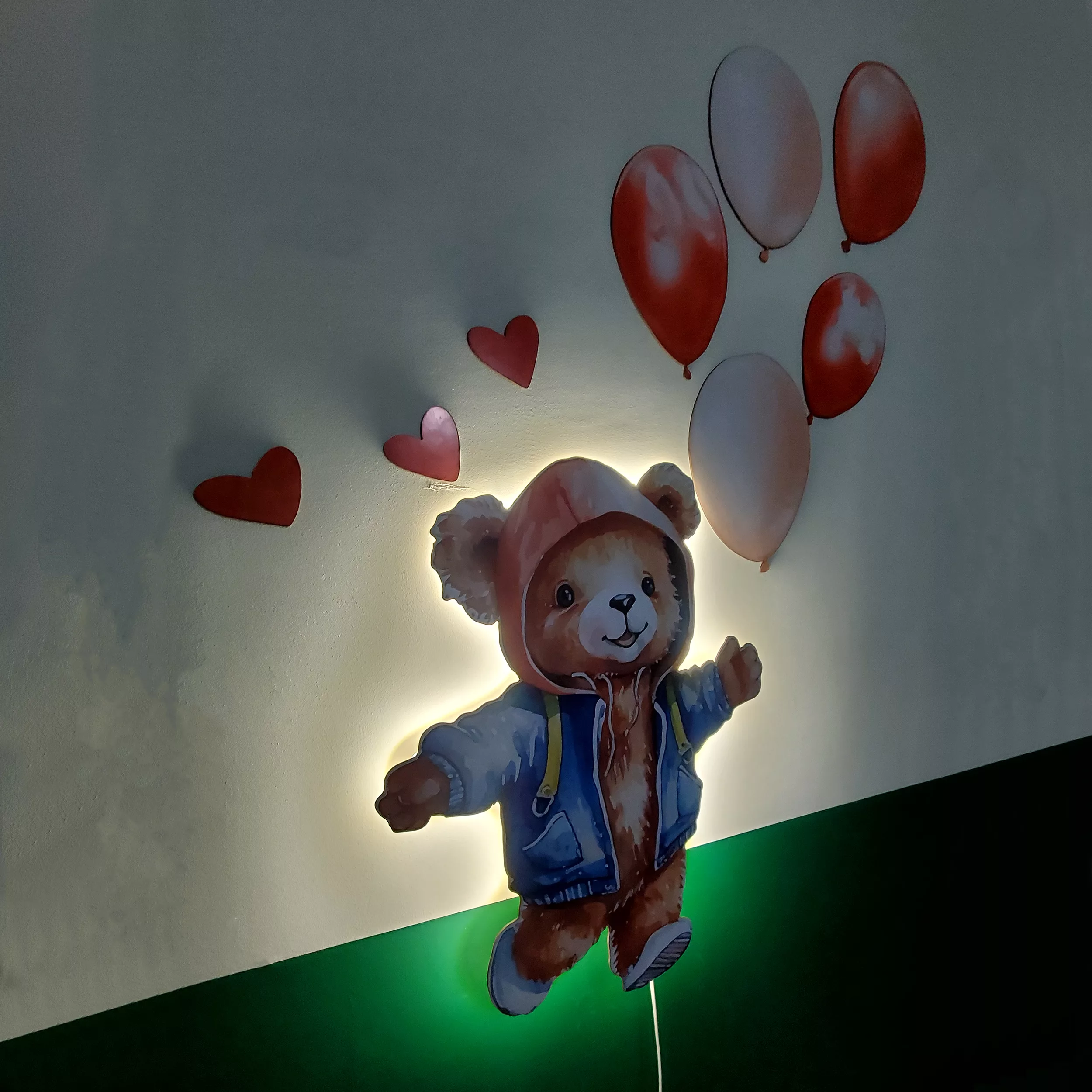 چراغ خواب اتاق کودک مدل دیواری طرح تدی