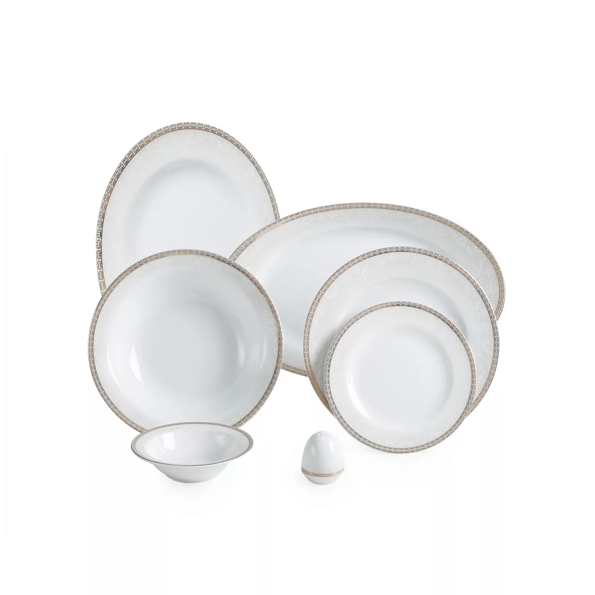 سرویس غذاخوری 28 پارچه 6 نفره چینی زرین ایران مدل  ریوا طلایی درجه یک