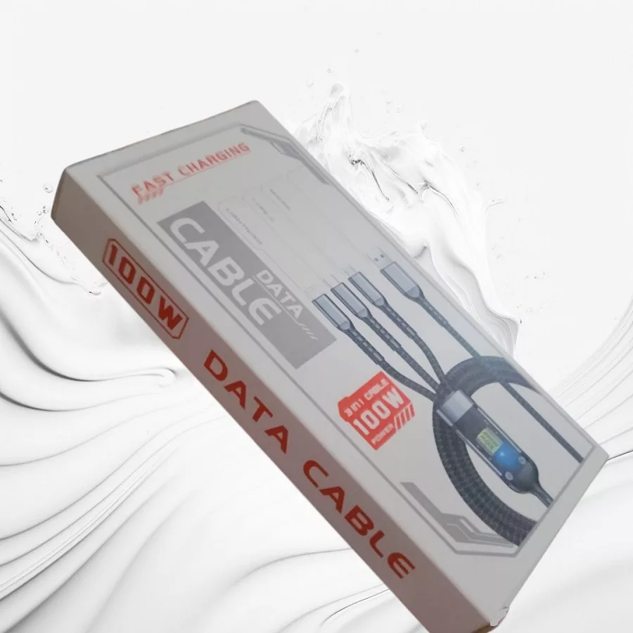 کابل تبدیل USB به USB-C / microUSB / لایتنینگ مدل 100-W طول 1 متر