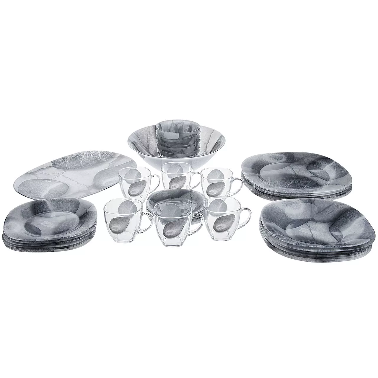 سرویس غذاخوری 38 پارچه لومینارک مدل Pebbles