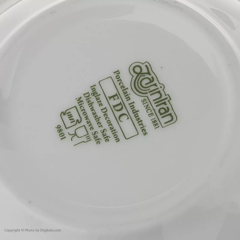 سرويس غذاخوری 28 پارچه چینی زرین ایران مدل ايتاليا اف سپیدار کد 0128 درجه یک