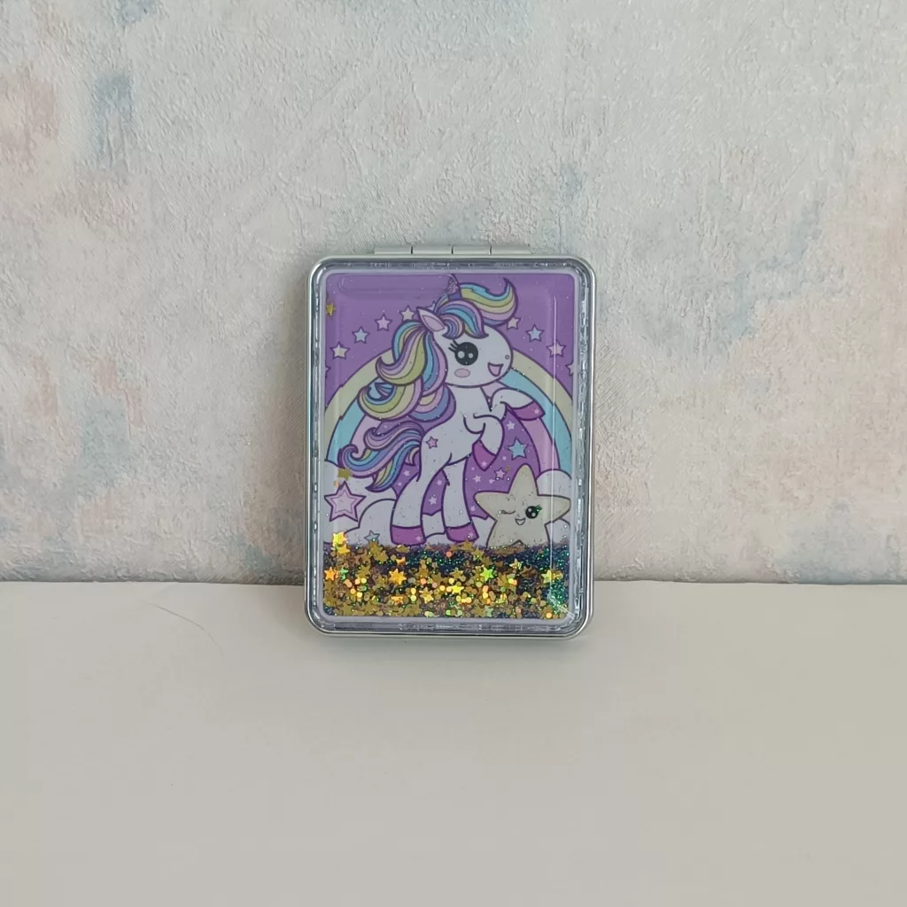 آینه جیبی مدل آکواریومی طرح یونیکورن