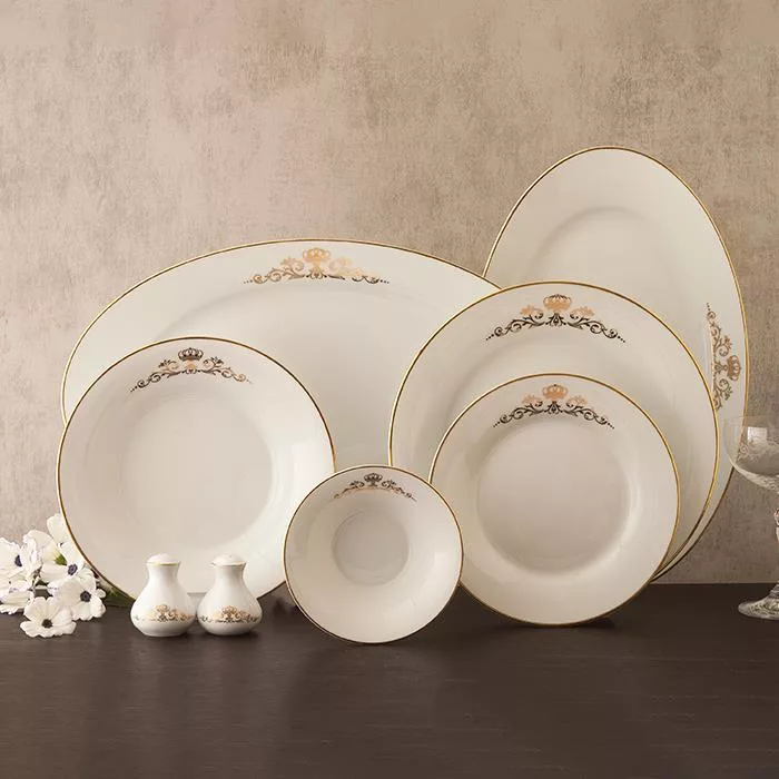 سرویس غذاخوری 35 پارچه چینی زرین ایران سری شهرزاد مدل کوئین درجه عالی