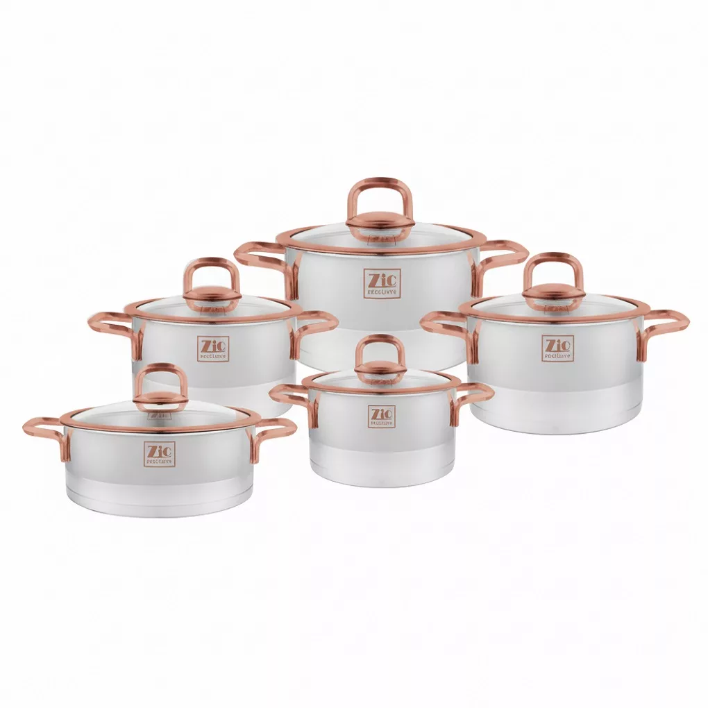 سرویس قابلمه و تابه استیل ۱۰ پارچه بازرگانی زیو مدل  ZCS-1330