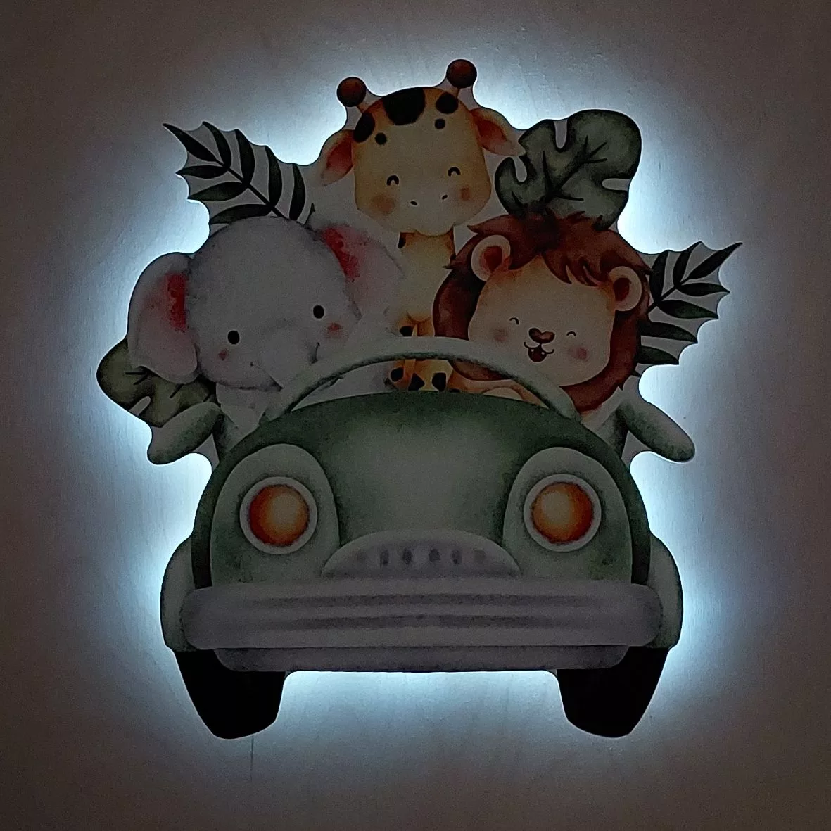 چراغ خواب اتاق کودک مدل نور مخفی طرح ماشین حیوانات کد  lu014