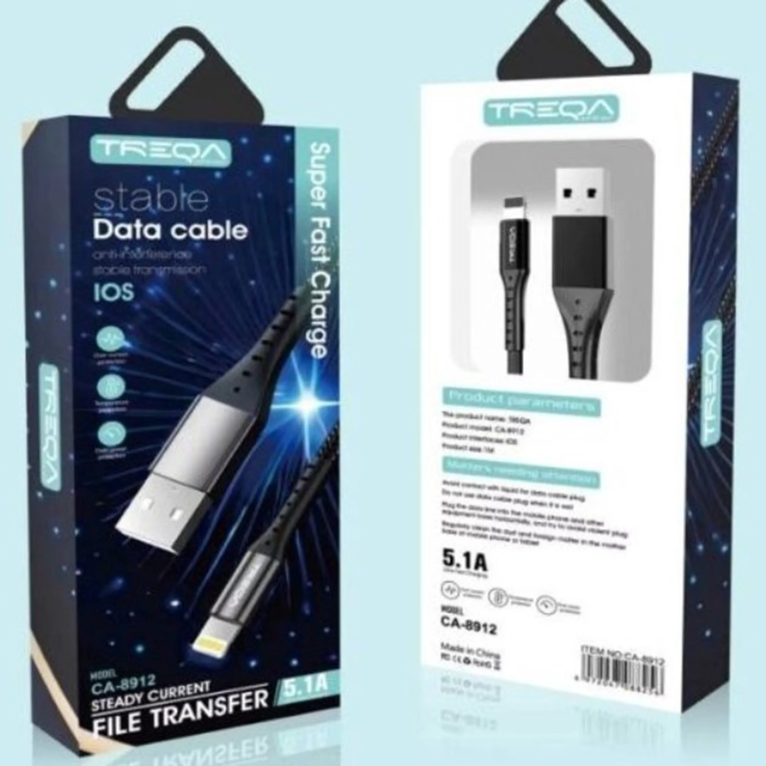 کابل تبدیل USB به لایتنینگ ترکا مدل CA-8912 طول 1متر